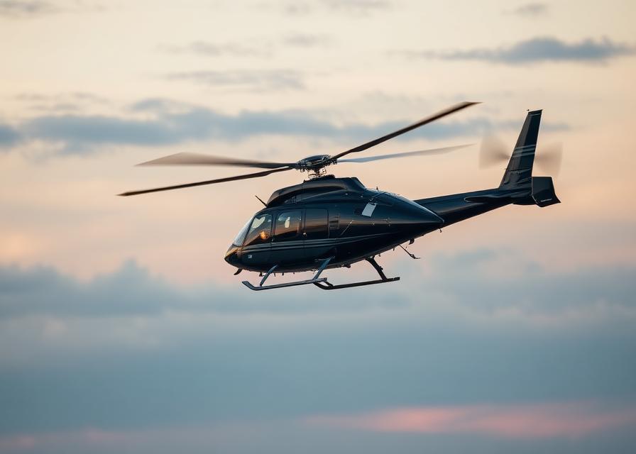 Helicopter in flight